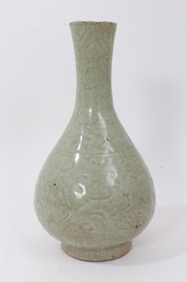 Lot 49 - Celadon glazed bottle vase