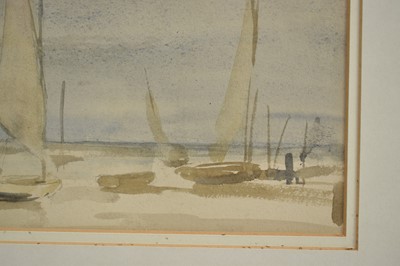Lot 36 - Walter Westley Russell (1867-1949) watercolour - Boats at rest, 17 x 24cm
