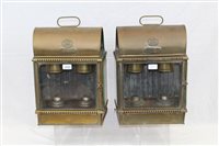 Lot 2787 - Rare pair of early 20th century brass ships'...