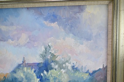 Lot 893 - *Mary Millar Watt (1924-2023) oil on canvas, Landscape - Edgefield Green, Norfolk, signed, 39 x 52cm, framed
