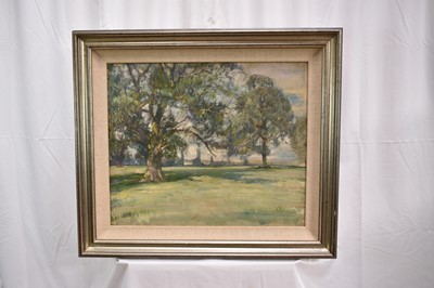 Lot 896 - *John Millar Watt (1895-1975) oil on board, The old oak, Upper Park, Dedham, 51 x 61cm, framed