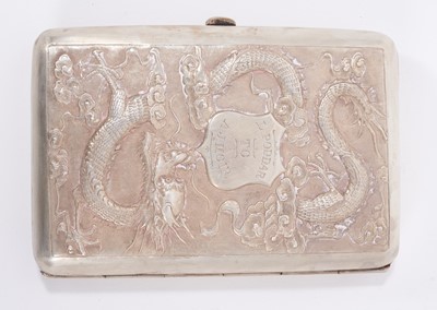 Lot 173 - Late 19th century Chinese white metal cigar case