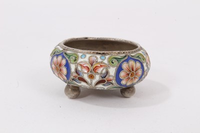 Lot 738 - Late 19th/early 20th century Russian cloisonné salt