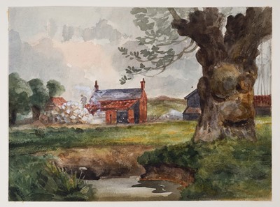 Lot 969 - Thomas Churchyard (1798-1865) watercolour - At Melton, 15cm x 20cm, sheet numbered 38 and inscribed, 23cm x 36.5cm