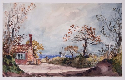 Lot 971 - Thomas Churchyard (1798-1865) watercolour - At Melton, 11.5cm x 18cm, sheet inscribed, 22.5cm x 36.5cm