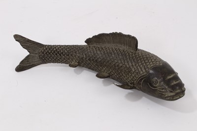 Lot 749 - Bronzed model of a carp