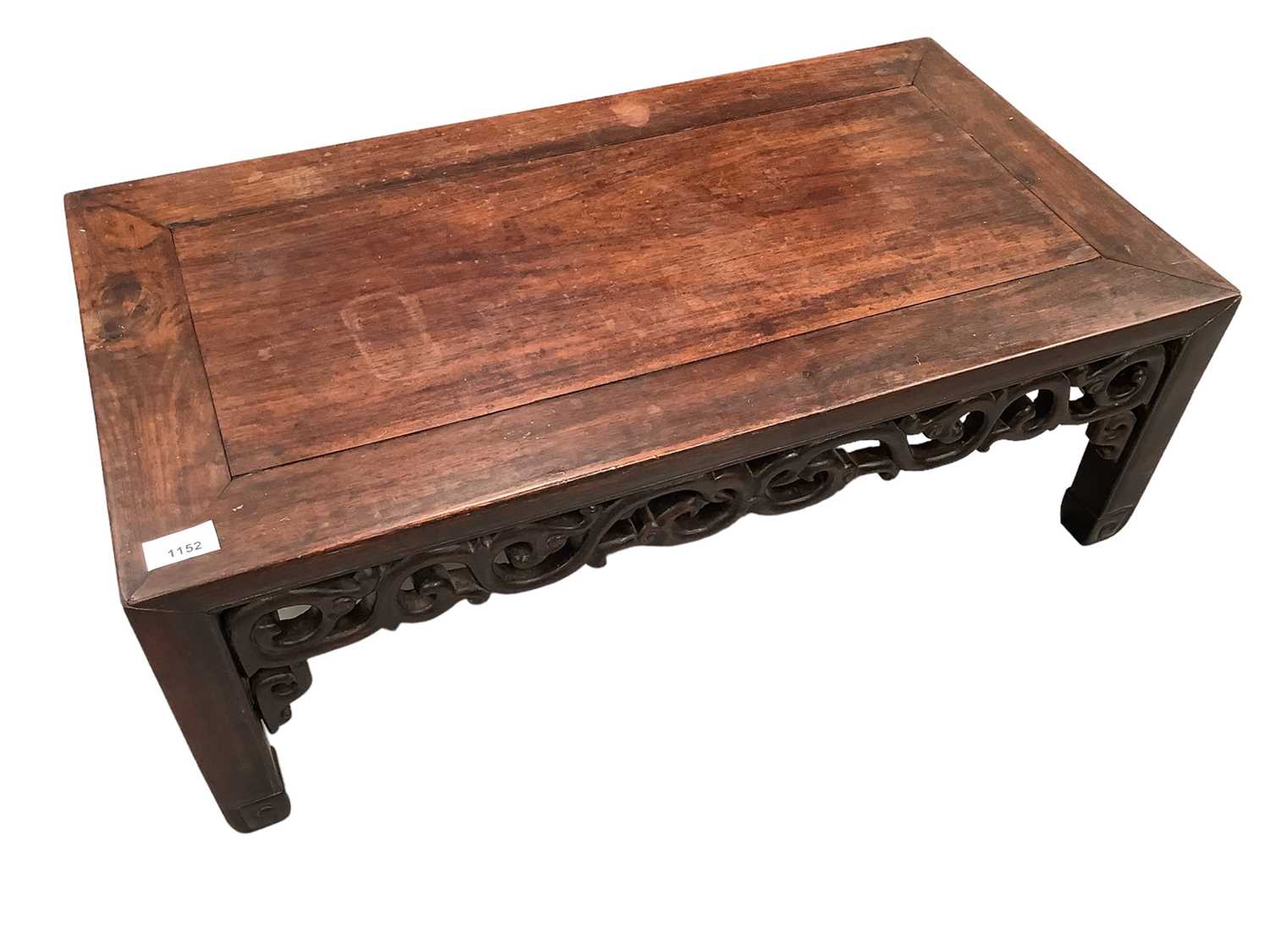 Lot 1152 - Chinese Rosewood Low Table With Pierced