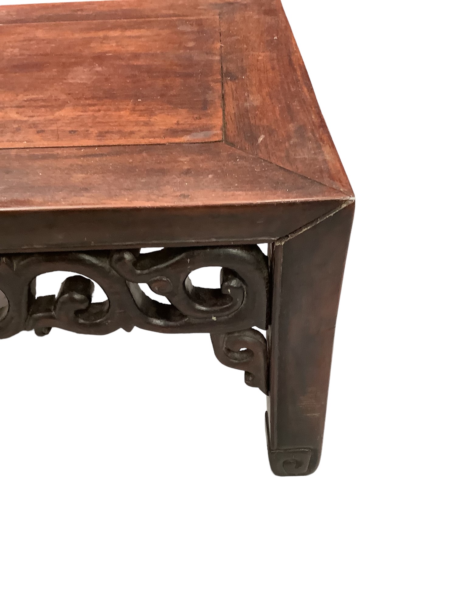 Lot 1278 - Chinese Rosewood Low Table With Pierced