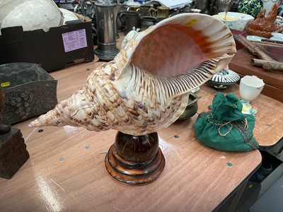 Lot 563 - Large conch shell table lamp