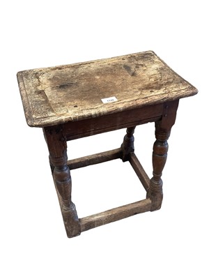 Lot 1190 - Late 17th century oak joint stool