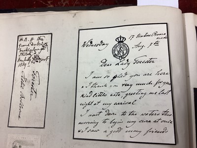 Lot 110 - Two Victorian albums of signed Royal and Society correspondence