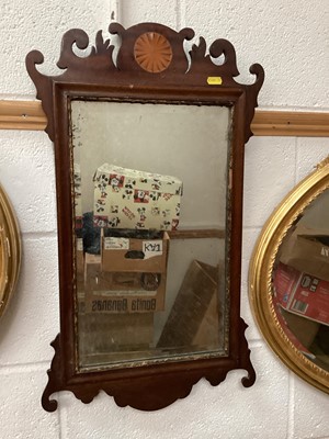 Lot 1354 - Mahogany fret framed wall mirror