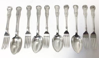 Lot 271 - Six Scottish Victorian silver Single Struck King's pattern with shoulders dinner forks