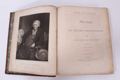 Lot 753 - The History of the Abbey Church of St Peter's, Westminster, published R Ackerman 1812, first edition, one volume only - frontispiece to volume 1 but appears to be volume 2, profusely illustrated wi...