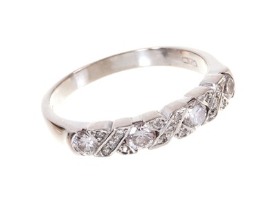 Lot 510 - Diamond half hoop ring in 18ct white gold setting