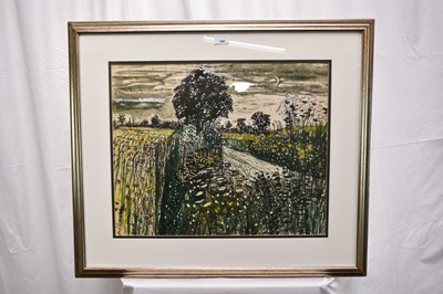 Lot 790 - John O'Connor (1913-2004) watercolour and gouache - Track with Wild Flowers, circa mid-1950s, signed, 47cm x 57cm, in glazed gilt frame Provenance: John Stevens Fine Art, Hadleigh