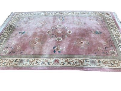 Lot 1335 - Chinese wash rug with pink ground