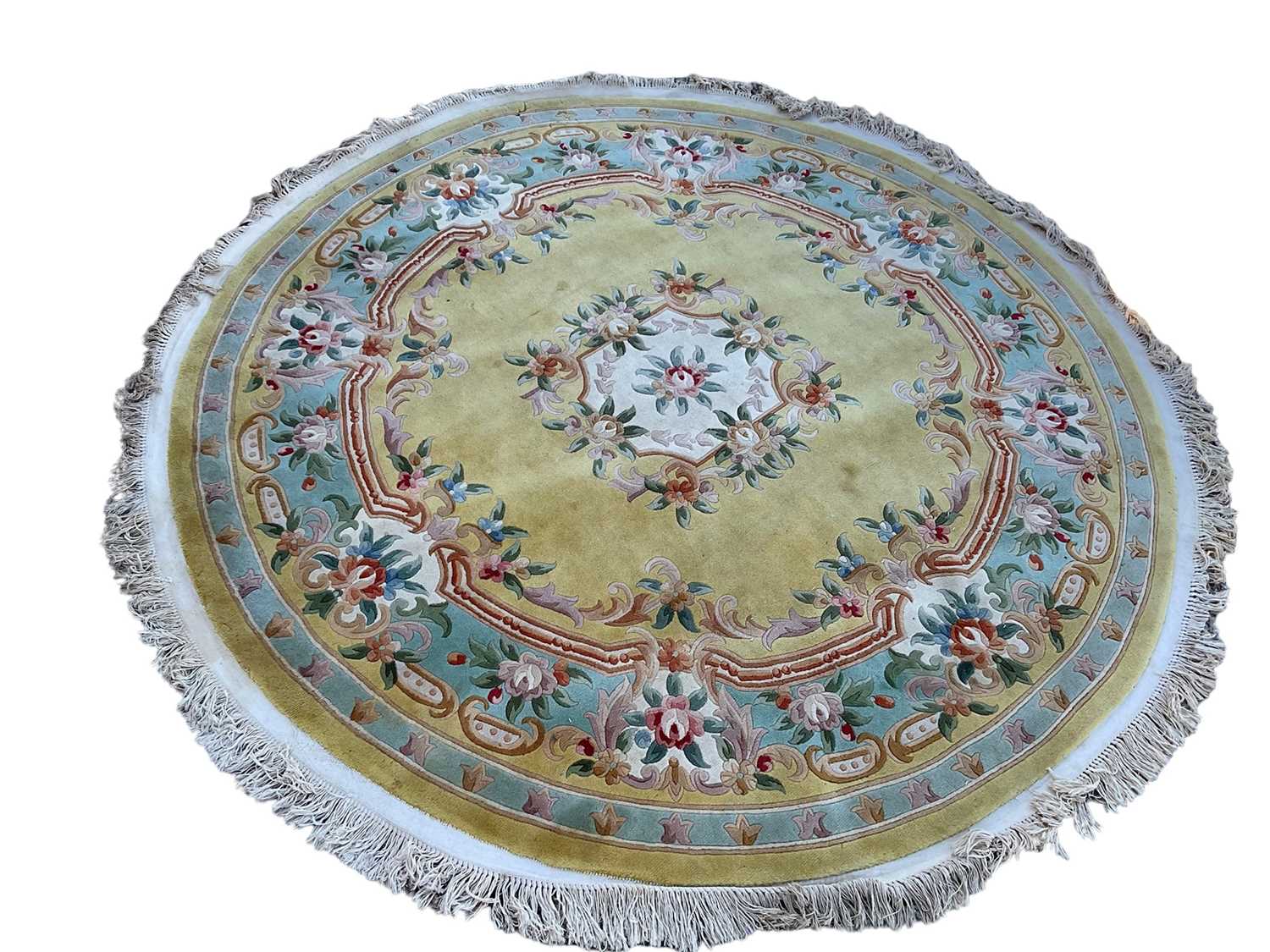 Lot 1261 - Circular Aubusson style Chinese rug and