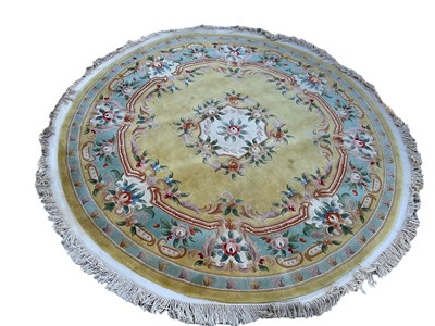 Lot 1261 - Circular Aubusson style Chinese rug and another rug