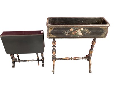 Lot 1155 - Victorian ebonised plant trough and an ebonised Sutherland table