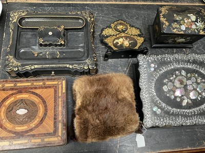 Lot 149 - Victorian papier-mâché and other boxes