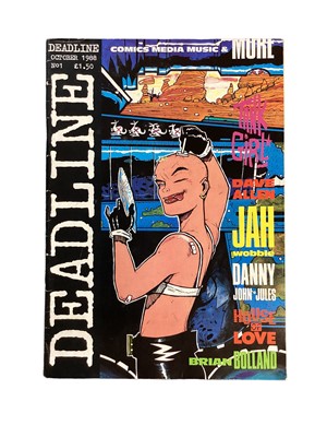 Lot 222 - Deadline magazine #1 (1988) First apperance of Tank Girl by Jamie Hewlett, Priced $1.50. Together with 12 later Deadline magazines. (13)