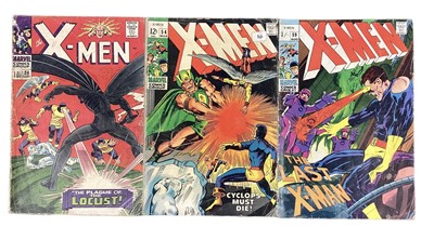 Lot 218 - Marvel X-Men (1966) #24 (First appearance and Origin of the Locust), Marvel X-Men (1969) #54 (First appearance of Alex Summers (Havok) and First appearance of The Living Pharoh + Origin of Angel),...