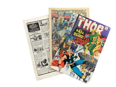 Lot 225 - Marvel Comics The Mighty Thor (1970's). Small group of Thor comics to include #175, #176, #182, #183 (Battle of Thor and Dr Doom), #185, #186 ("defeated by the Goddess of Death) and special Marvel...