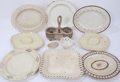 Lot 137 - Collection of 18th and 19th century ceramics, including creamware, a cruet, etc