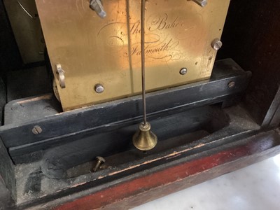 Lot 615 - Georgian bracket clock with chinoiserie decoration by Thomas Baker of Falmouth.