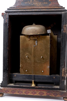 Lot 615 - Georgian bracket clock with chinoiserie decoration by Thomas Baker of Falmouth.