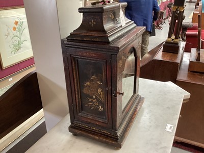 Lot 615 - Georgian bracket clock with chinoiserie decoration by Thomas Baker of Falmouth.