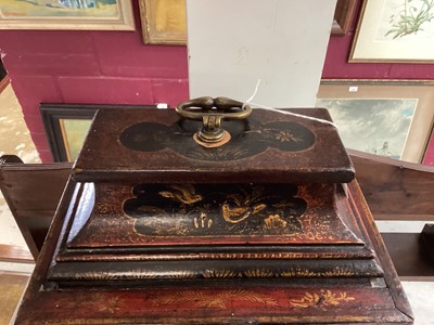 Lot 615 - Georgian bracket clock with chinoiserie decoration by Thomas Baker of Falmouth.
