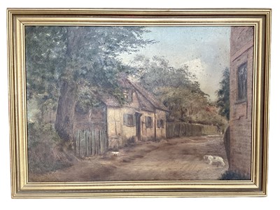 Lot 909 - George Thomas Rope (1845-1912) oil on canvas - Blaxhall Lane, signed and dated 1889, 36cm x 51cm, in gilt frame