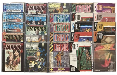 Lot 234 - Large group of comic related magazines to include Warrior, Love and Rockets, White Dwarf, Alien, 2000 AD Crisis, Strip and others. Approximately 65 magazines.