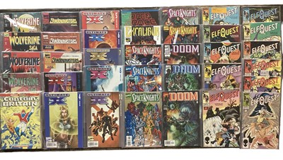 Lot 713 - Marvel Comics the Wolverine saga 1 - 4 (1989). Together with a small group of other Marvel Comics to include Doom, Elf Quest, Ultimate X Men, Captain Britain paperback by Davis & Delano and others....