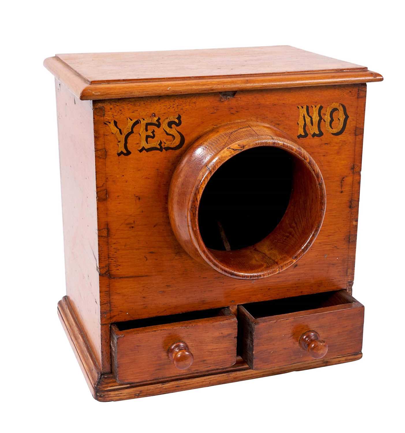 Magic Voting Box Lot 1229 - Victorian honey oak voting box