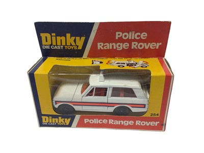 Lot 10 - Dinky Rover 3500 Police No.264 (figure broken), Police Land Rover No.277, Police Range Rover No.254, Bedford Royal Mail Van No.410 & Routemaster Bus No.289, all boxed (5)
