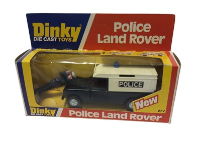 Lot 10 - Dinky Rover 3500 Police No.264 (figure broken), Police Land Rover No.277, Police Range Rover No.254, Bedford Royal Mail Van No.410 & Routemaster Bus No.289, all boxed (5)