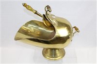 Lot 2727 - Victorian brass coal scuttle of helmet form...