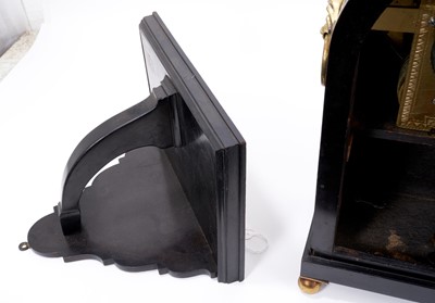 Lot 606 - Regency bracket clock by Ellicott, 17 Sweetings Alley, London, in brass inlaid ebonized case, on ebony bracket