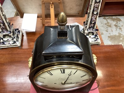 Lot 606 - Regency bracket clock by Ellicott, 17 Sweetings Alley, London, in brass inlaid ebonized case, on ebony bracket