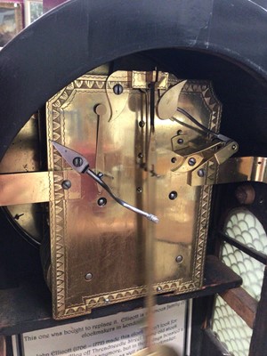 Lot 606 - Regency bracket clock by Ellicott, 17 Sweetings Alley, London, in brass inlaid ebonized case, on ebony bracket