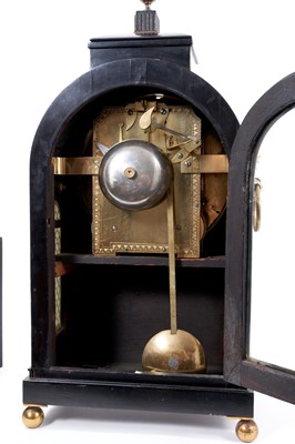 Lot 606 - Regency bracket clock by Ellicott, 17 Sweetings Alley, London, in brass inlaid ebonized case, on ebony bracket