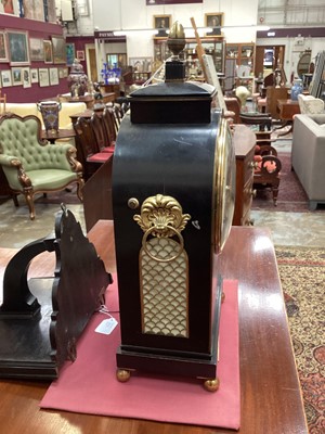 Lot 606 - Regency bracket clock by Ellicott, 17 Sweetings Alley, London, in brass inlaid ebonized case, on ebony bracket
