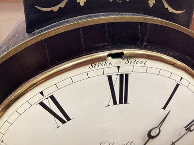Lot 606 - Regency bracket clock by Ellicott, 17 Sweetings Alley, London, in brass inlaid ebonized case, on ebony bracket