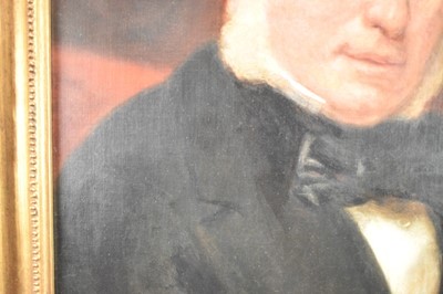 Lot 204 - English School, early 19th century, oil on canvas - portrait of Dr Richard Duncan Mackintosh MD, first senior physician of Essex County Hospital 1820, 62cm x 52cm, in gilt frame