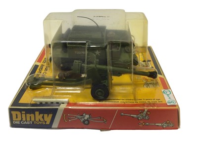 Lot 16 - Dinky Bren Gun Carrier with Anti-Tank Gun No.619, 6 Pounder Anti-Tank Gun No.625 & 88mm Gun No.656 (x2), all in bubblepack and base (4)