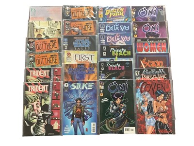 Lot 235 - Group of mixed comics to include The Tick, Dirty Pair, Weather Woman, Trident, Hellraiser, Planet of the Apes, Horobi and others. Approximately 115 comics.