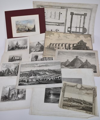 Lot 1043 - Collection of 18th and 19th century engravings relating to Colchester, including St. Botolph's Priory Church, prospective views, the Castle and High Street, unframed (17)